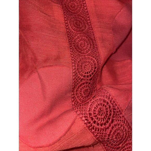 Chico’s Polka Dot Bell Sleeve Top Womens Size‎ 1 Medium Crochet Tunic Red - Picture 5 of 6